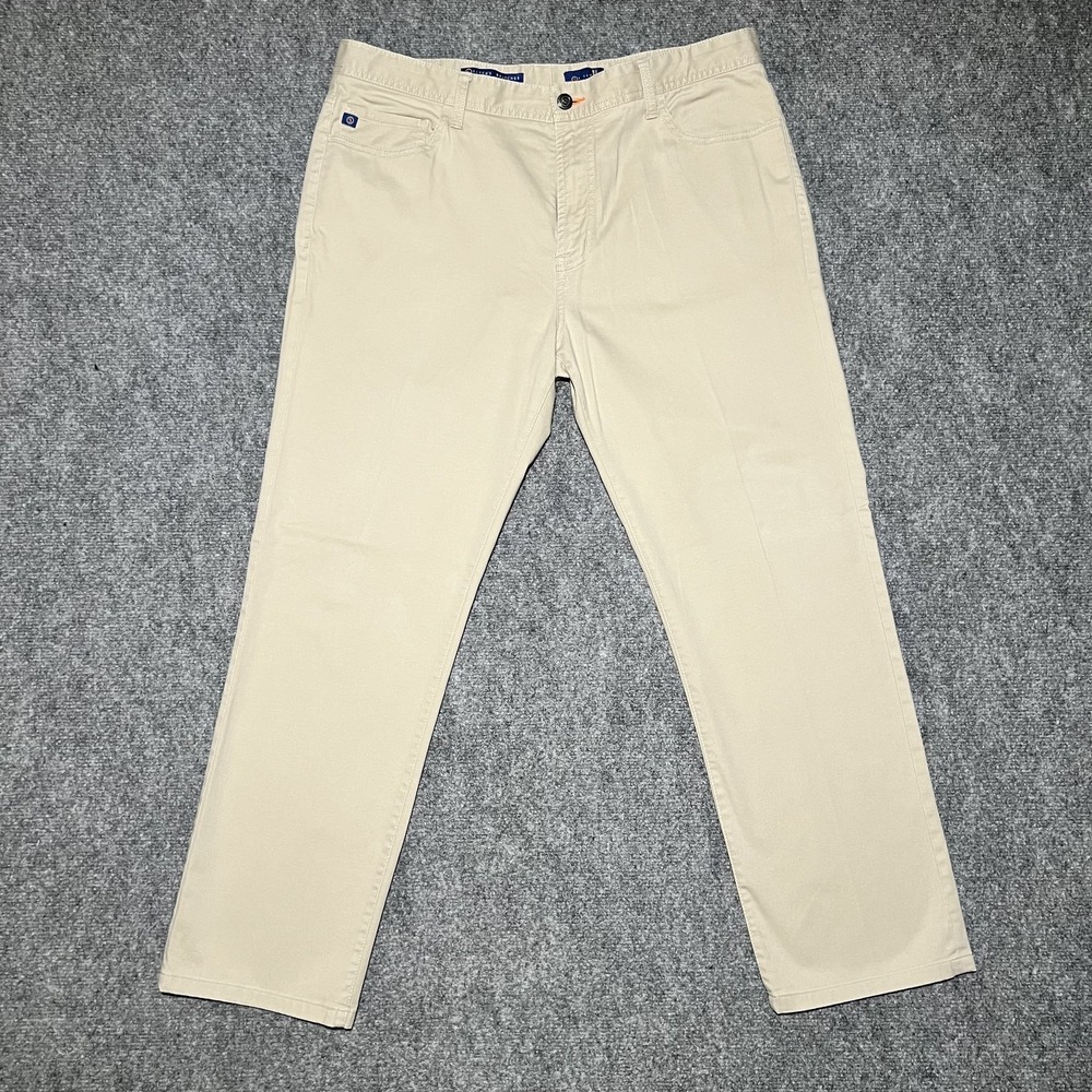 Stitch's Britches Beige Stretch 5-Pocket Casual Pants Men 38x32 Tag 29" Inseam